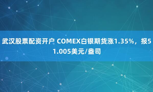 武汉股票配资开户 COMEX白银期货涨1.35%，报51.005美元/盎司